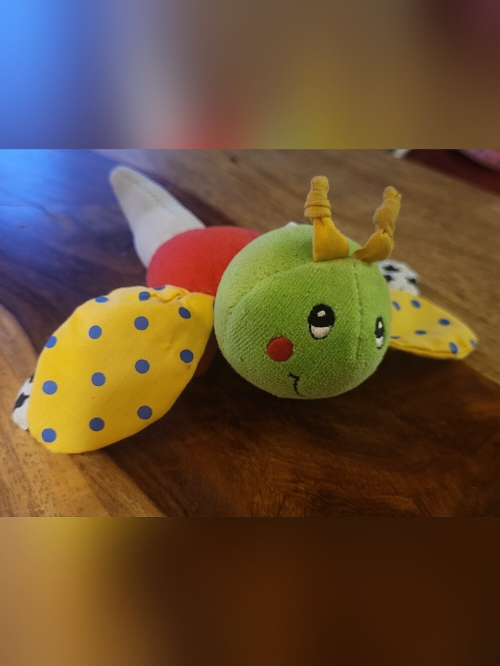 Vintage Small plush caterpillar rattle Toy